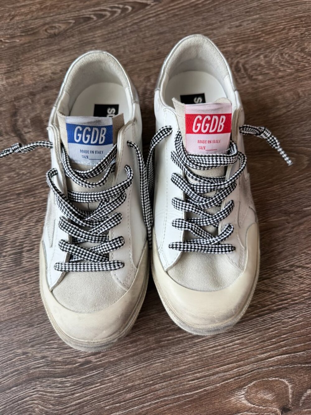 Golden Goose Super-Star White Silver Sneakers Size 40 - Picture 6 of 11